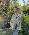 Oversize Hakim Yaka Cep Detaylı Kadın Gömlek – Haki
