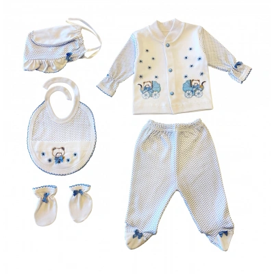 Sema Bebe 5li Premature Puanlı Set - Açık Mavi 8682476853155