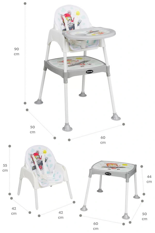 Maxi Taxi Baby Feeding 3in1 Çalışma Masalı Mama Sandalyesi