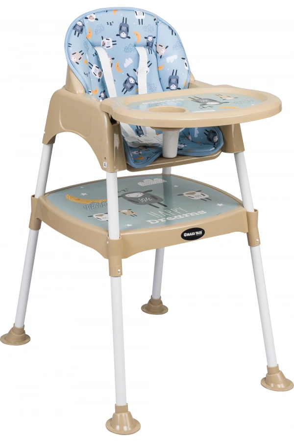 Maxi Taxi Baby Feeding 3in1 Çalışma Masalı Mama Sandalyesi Krem  Kuzu