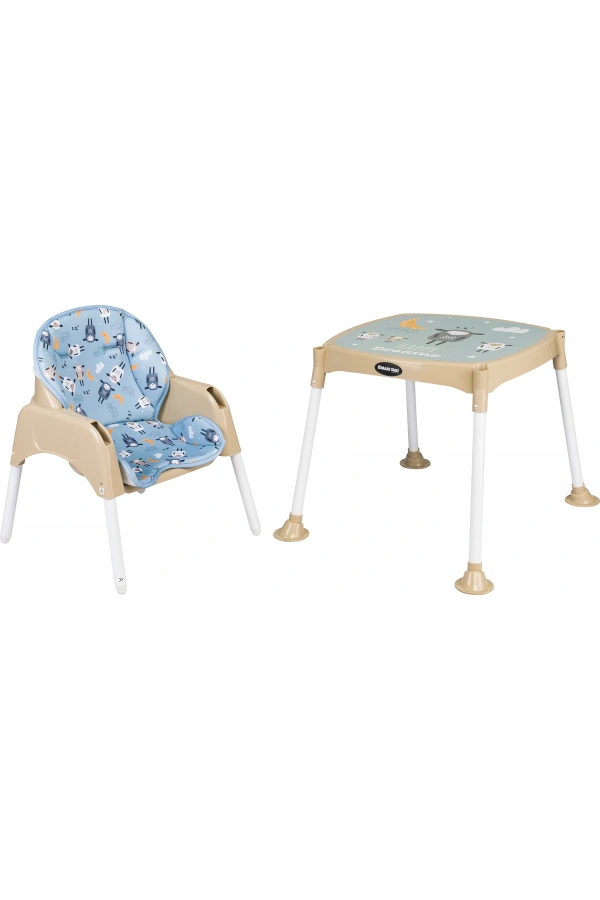 Maxi Taxi Baby Feeding 3in1 Çalışma Masalı Mama Sandalyesi Krem  Kuzu