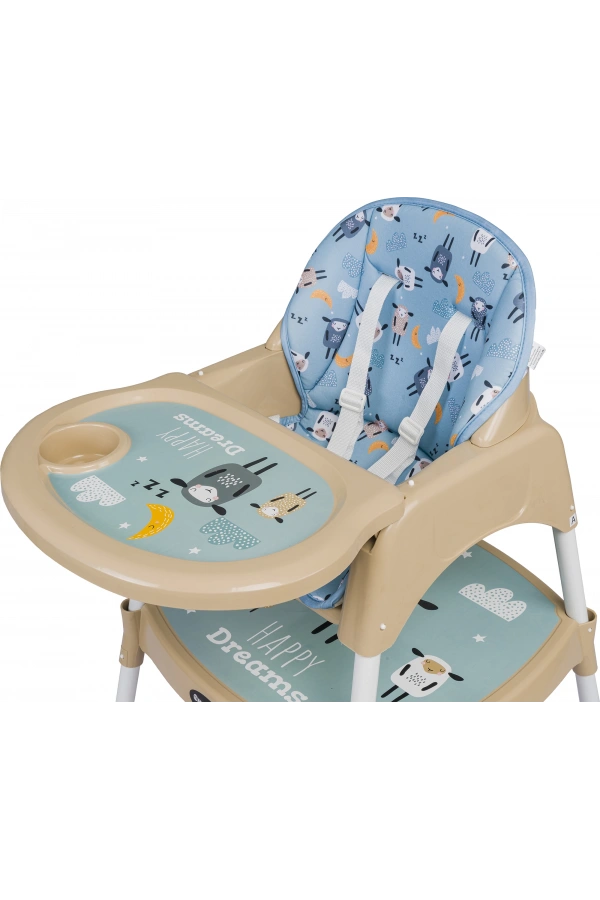 Maxi Taxi Baby Feeding 3in1 Çalışma Masalı Mama Sandalyesi Krem  Kuzu