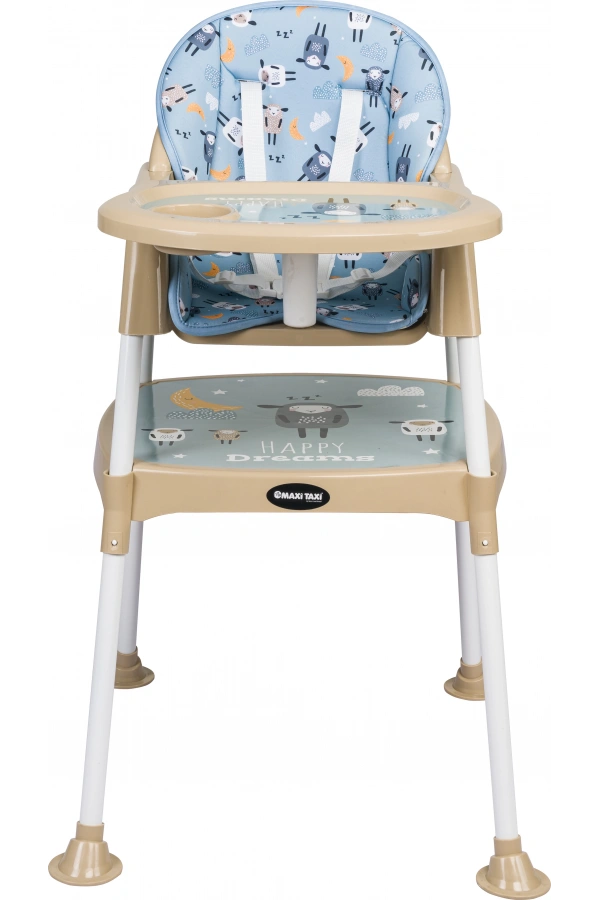 Maxi Taxi Baby Feeding 3in1 Çalışma Masalı Mama Sandalyesi Krem  Kuzu