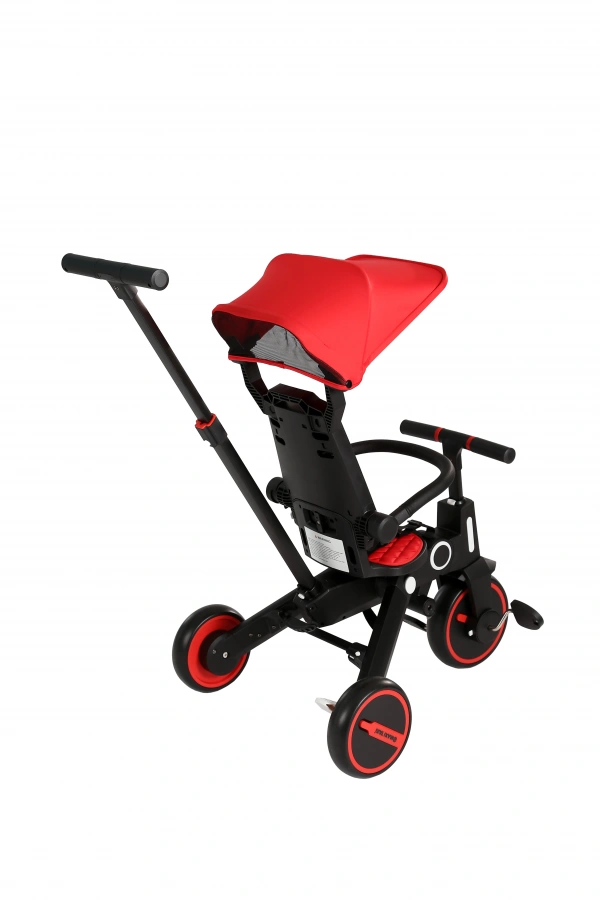 Maxi Taxi Easy Trike Ebeveyn Kontrollü Katlanabilir Bisiklet Kırmızı