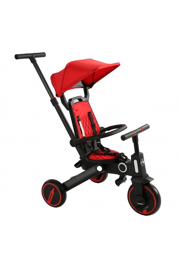 Maxi Taxi Easy Trike Ebeveyn Kontrollü Katlanabilir Bisiklet Kırmızı