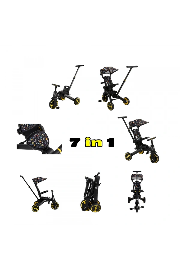 Maxi Taxi Easy Trike Ebeveyn Kontrollü Katlanabilir Bisiklet Renkli