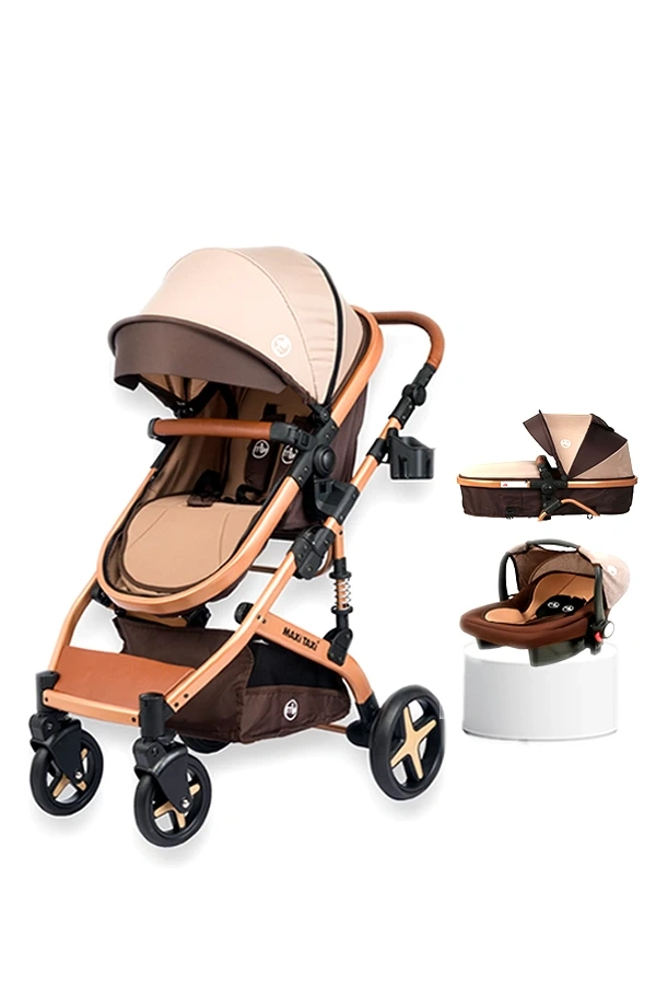 Maxi Taxi Fast Pro Alüminyum Travel Sistem Bebek Arabası / Caramel Black