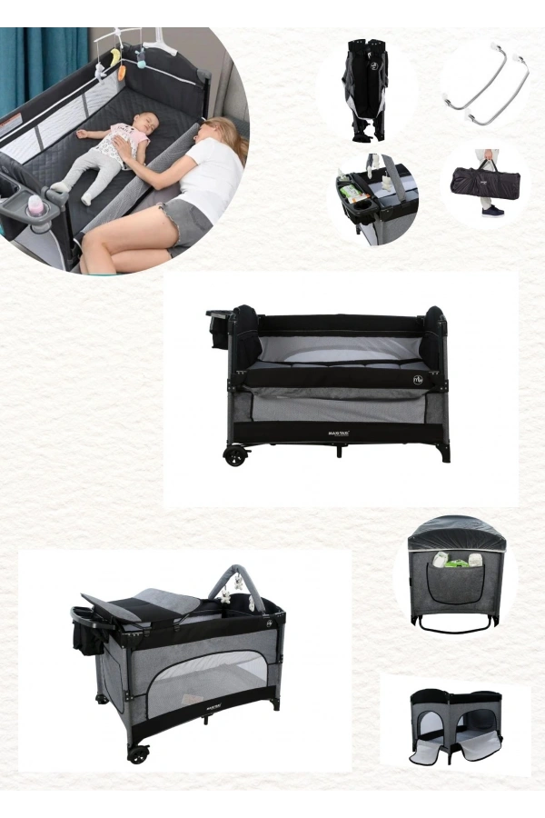 Maxi Taxi Karolin 4in1 Lüks Oyun Parkı Yatak 70x110 Cm
