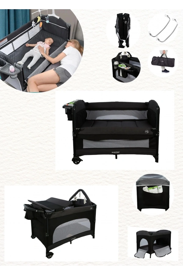 Maxi Taxi Karolin 4in1 Lüks Oyun Parkı Yatak 70x110 Cm