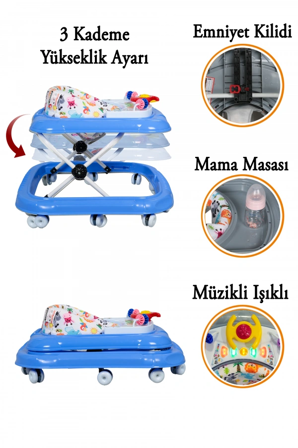 Maxi Taxi Walking Müzikli Işıklı Yürüteç