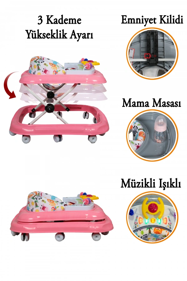 Maxi Taxi Walking Müzikli Işıklı Yürüteç