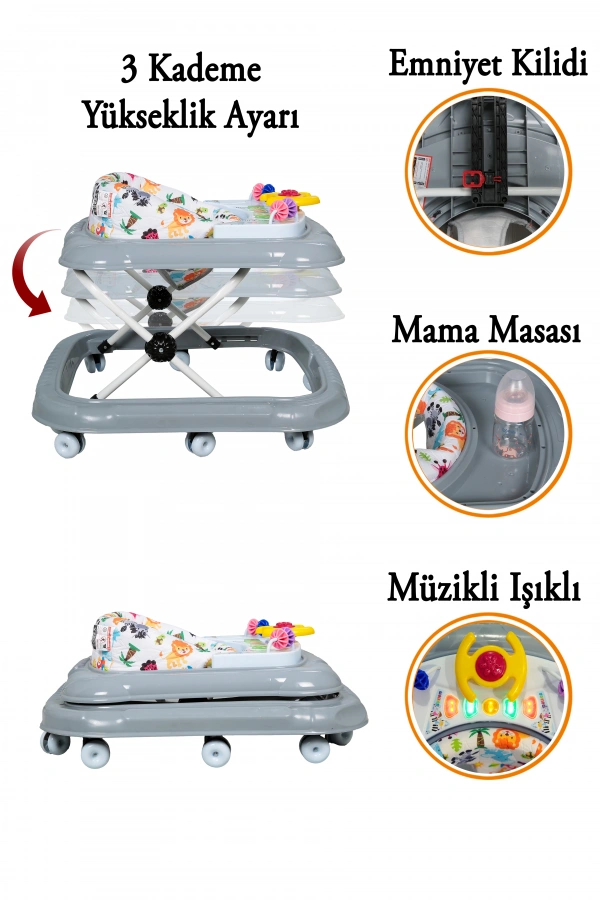 Maxi Taxi Walking Müzikli Işıklı Yürüteç