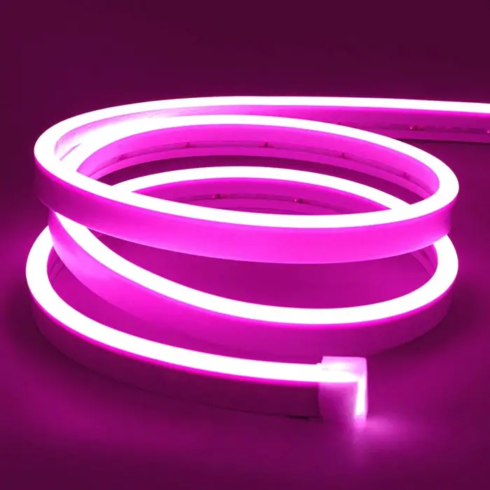 Cata Tak Çalıştır 12v Neon Esnek Şerit Led 5mt Pembe Ct-4555