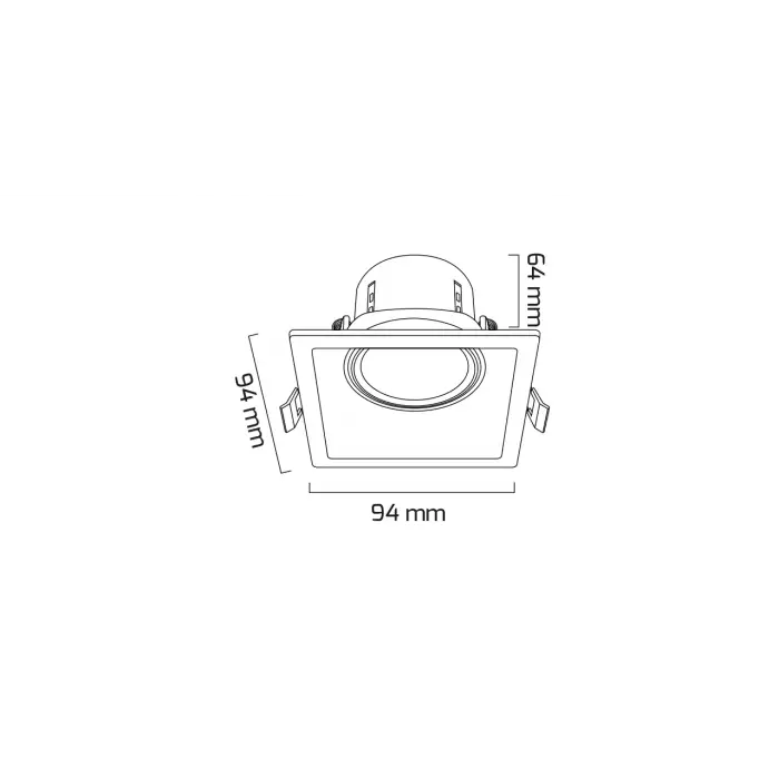 GY 1736-10 Smd Ledli Armatür 8W Siyah Kasa 4000K