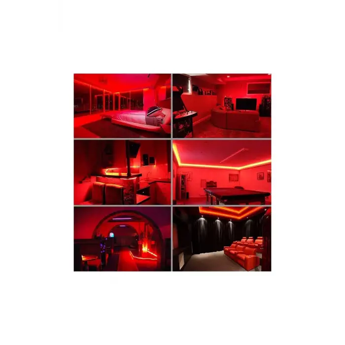 Cata 10 Çipli Şerit Led İç Mekan Kırmızı (5mt) Ct-4482