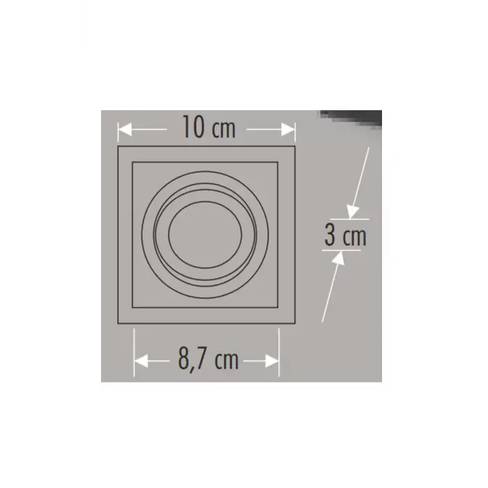 Cata Pars Spot Kare Siyah ( Boş Kasa ) Ct-5223