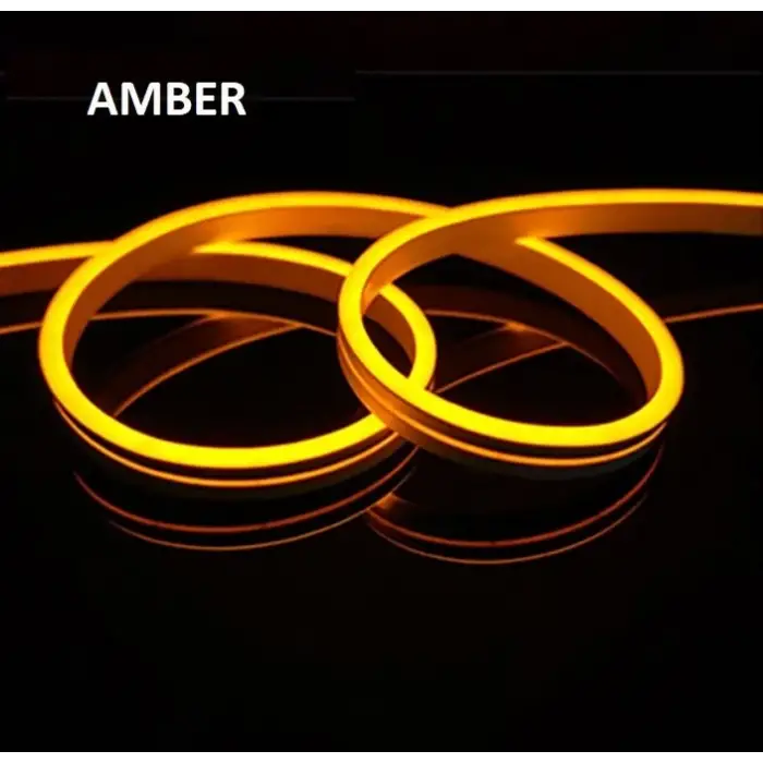 Cata Tak Çalıştır 12v Neon Esnek Şerit Led 5mt Amber Ct-4555