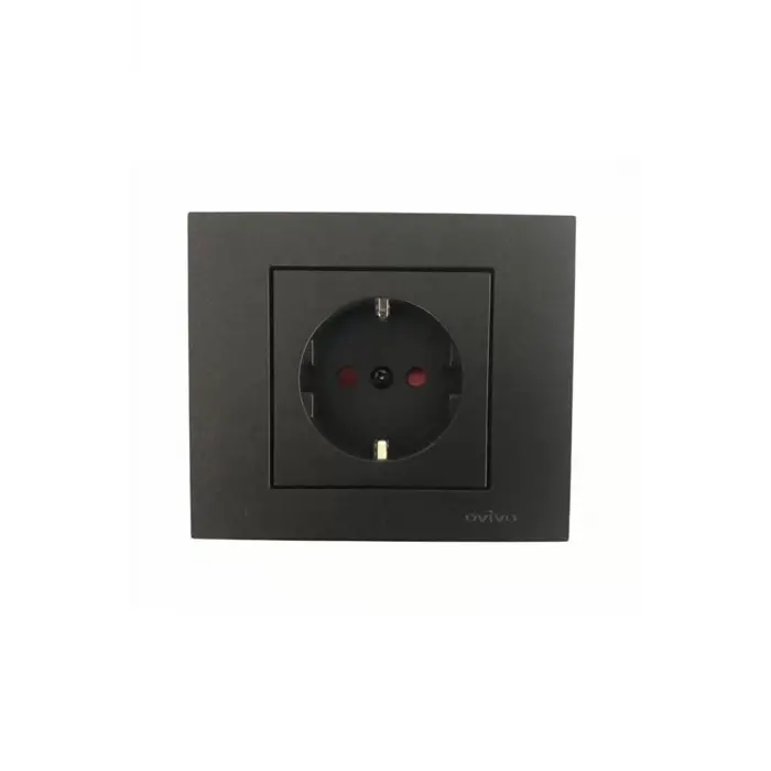 Ovivo Grano Siyah Çocuk Korumalı Priz