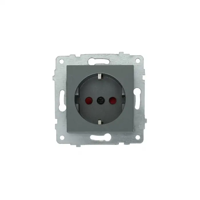 Ovivo Grano Füme Çocuk Korumalı Priz (Çerçevesiz)