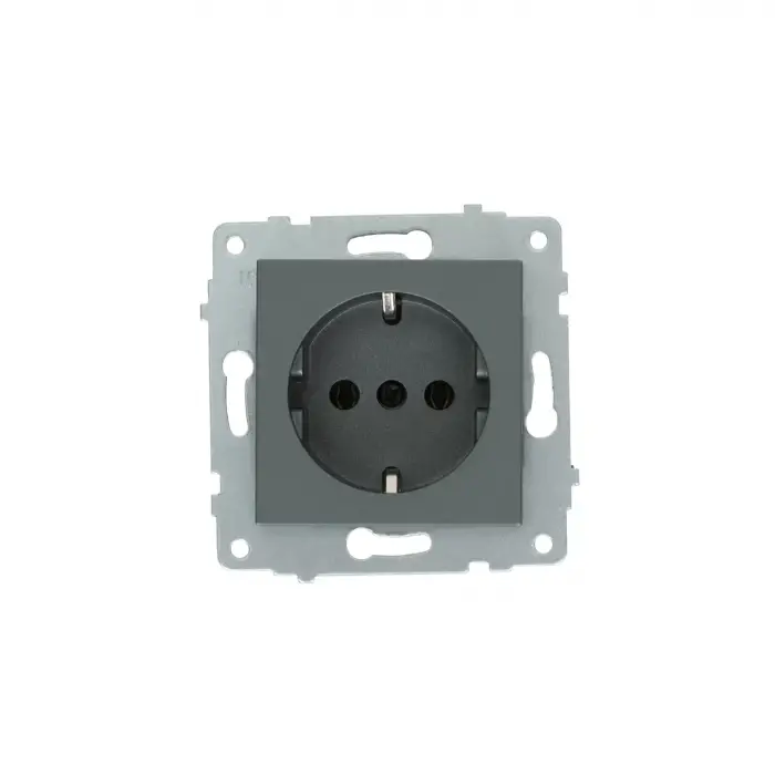 Ovivo Grano Füme Topraklı Priz (Çerçevesiz)