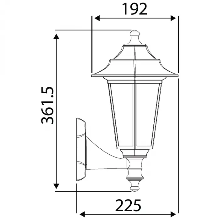 Horoz Begonya-2 Siyah Duvar Aplik Bahçe Armatür
