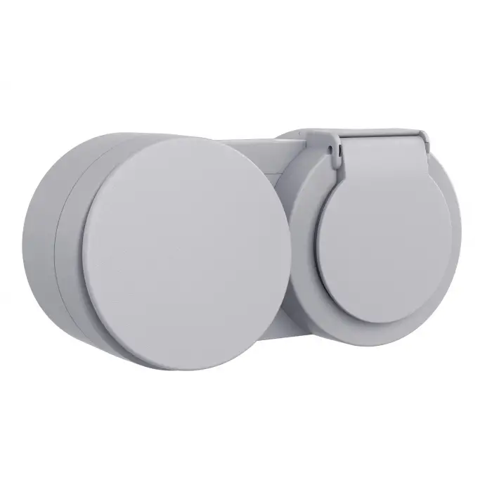 Ovivo Xone Sıva Üstü Anahtar + Kapaklı Topraklı Priz  Gri