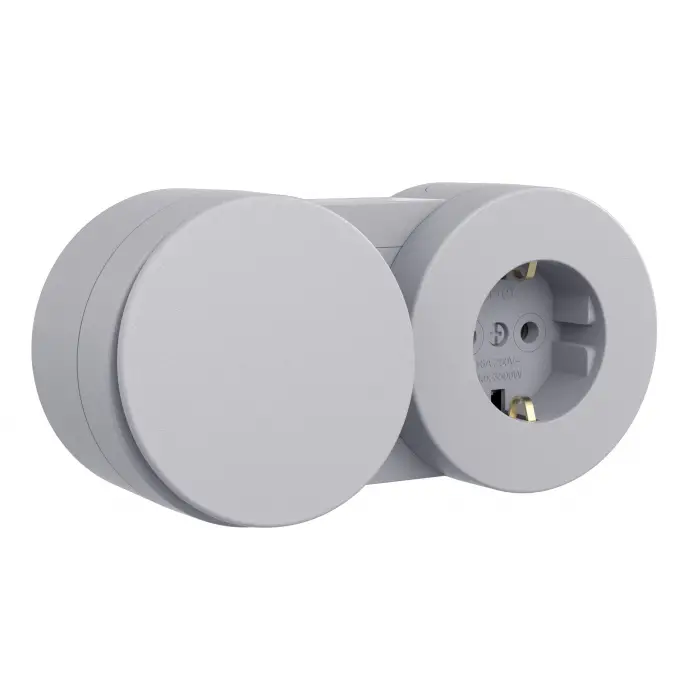 Ovivo Xone Sıva Üstü Anahtar + Topraklı Priz  Gri