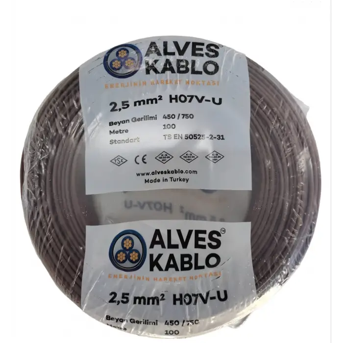 Alves 2.5 Nya Kahverengi Kablo 100 Metre
