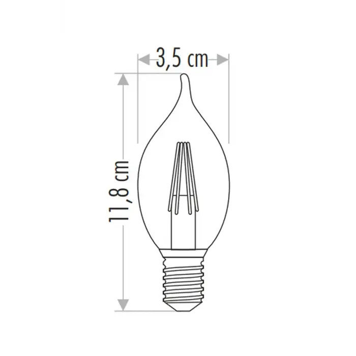 Cata 4w Led Filament Kıvrık Buji Ampul Günışığı Ct-4062G