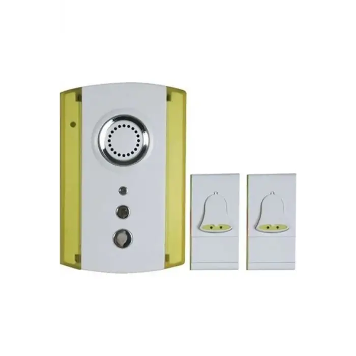 Cata CT-203 İki Kumandalı Uzaktan Kumandalı Kapı Zili SARI