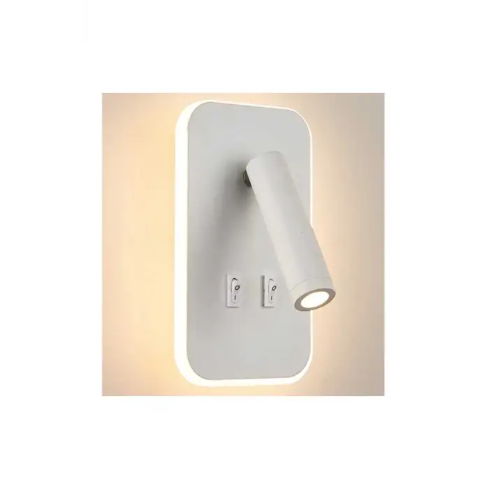 Cata CT-5253 13W 3000K Günışığı Tuvalu Beyaz Çift Kademeli Yatak Başı Aplik