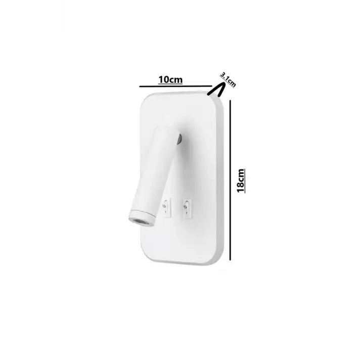 Cata CT-5253 13W 3000K Günışığı Tuvalu Beyaz Çift Kademeli Yatak Başı Aplik