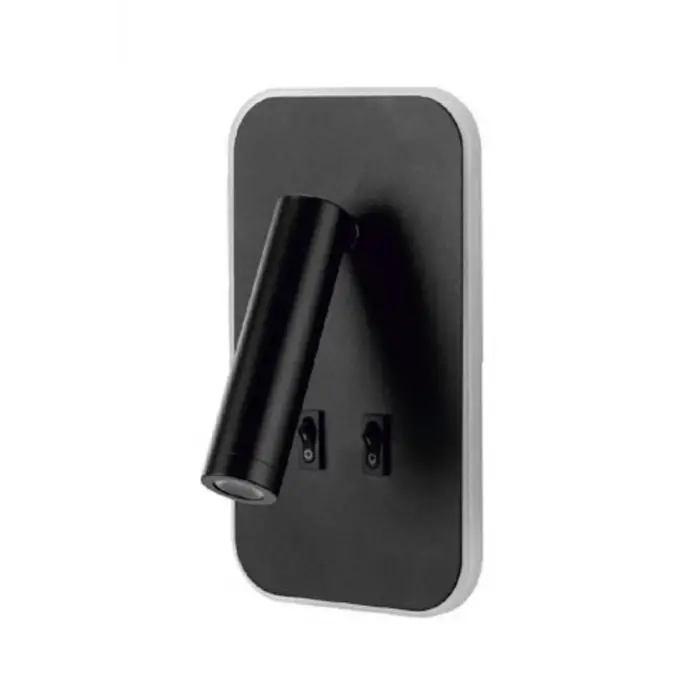 Cata CT-5253 13W 3000K Günışığı Tuvalu Siyah Çift Kademeli Yatak Başı Aplik