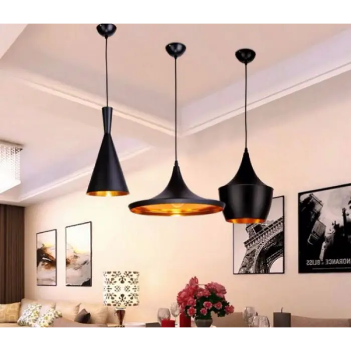 Cata Dekoratif Siyah Gold Avize Sarkıt Armatür Ct-8212