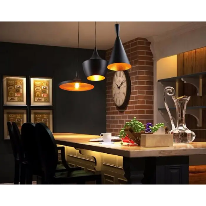 Cata Dekoratif Siyah Gold Avize Sarkıt Armatür Ct-8212