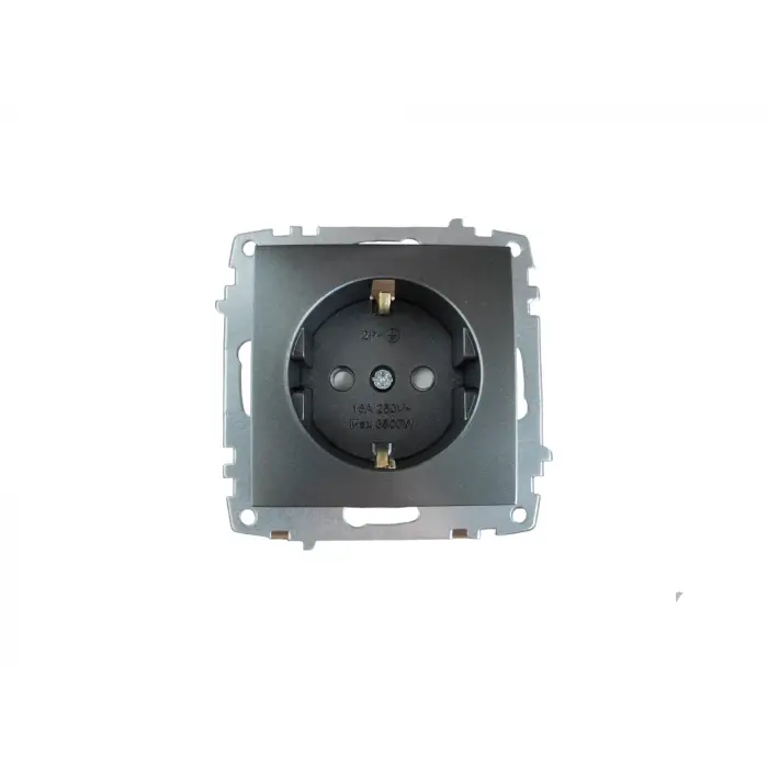 Elbi Zena Füme Çocuk Korumalı Topraklı Priz Çerçevesiz