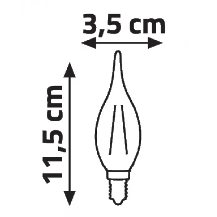 Global K2 KES498 4W E14 6500K Beyaz Led Flamanlı Kıvrık Buji Rustik Ampul