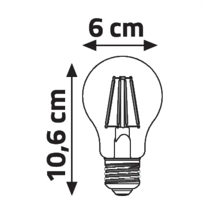 Global K2 KES501 6W E27 Günışığı Led Flamanlı Rustik Ampul