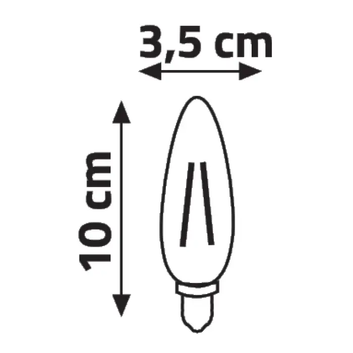 Global K2 KES601 4W E14 Günışığı Led Flamanlı Buji Rustik Ampul