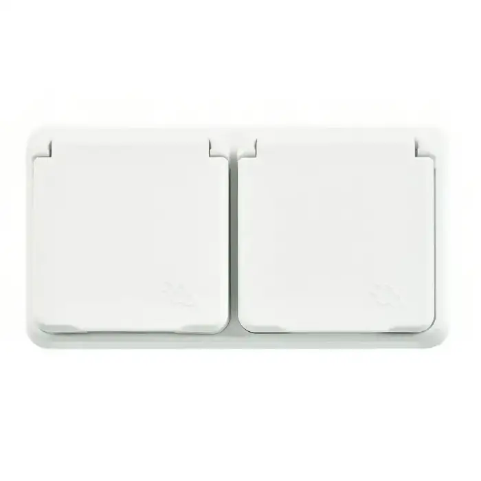 Günsan Sıva Üstü İkili Kapaklı Topraklı Priz