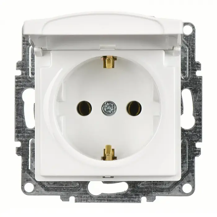 Günsan Visage Beyaz Kapaklı Topraklı Priz Çerçevesiz