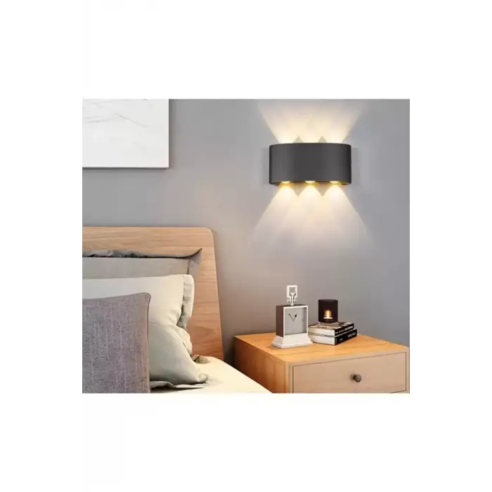 GY 6223 Ledli Duvar Aplik Siyah 12W 3000K