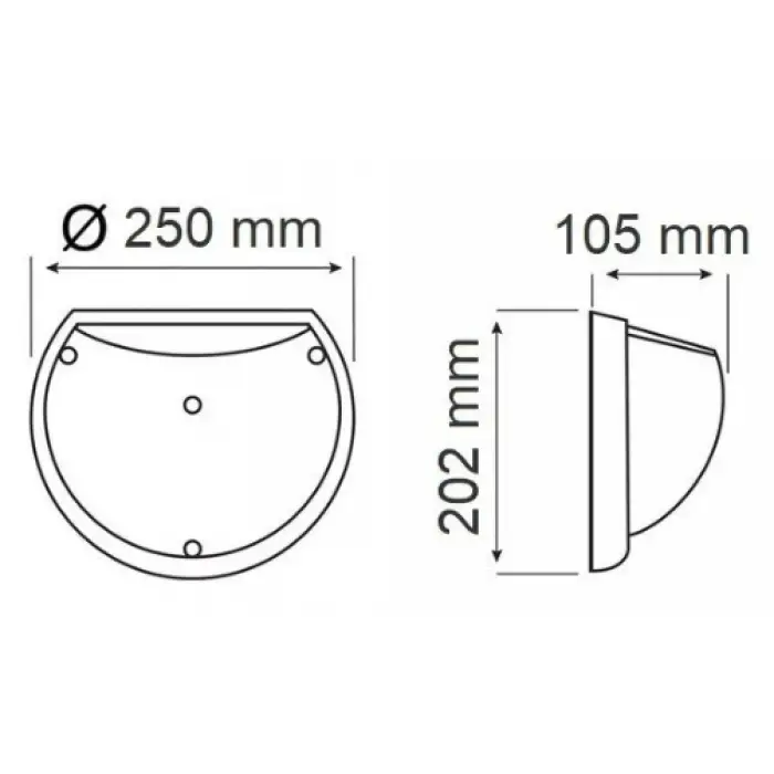 Horoz 400-213-114 AQUA Yarımay Beyaz Sensörlü Dış Mekan Glop Aplik (Plastik Kasa)