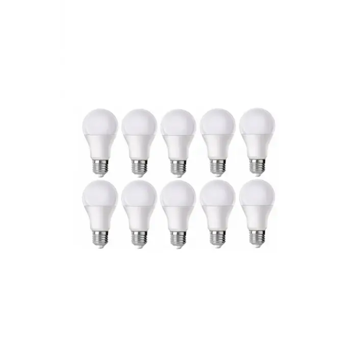 K2 9W Led Ampul E27 Duylu Beyaz Işık 10 Adet