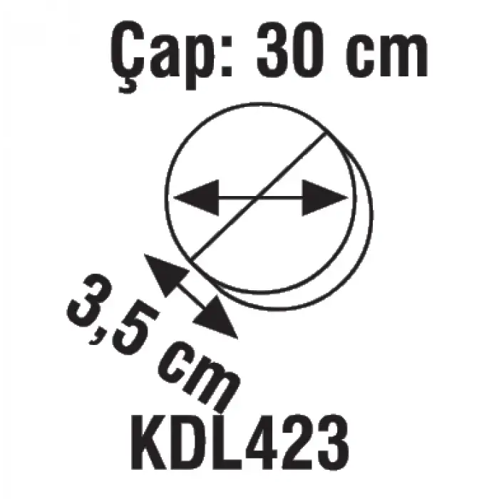 KDL423B Siyah Kasa Yuvarlak Sıva Üstü Led Panel Armatür 24W Beyaz