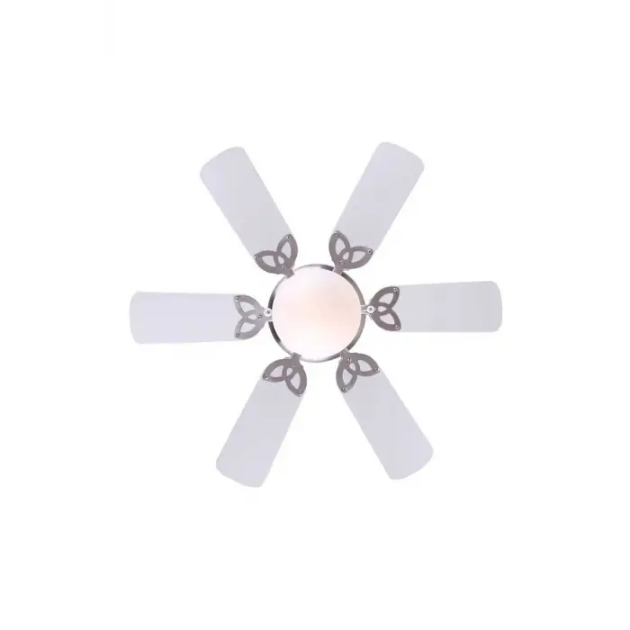 Vanti KCF 278 Beyaz Nikel 6 Kanatlı Avizeli Tavan Vantilatörü ( AÇIKLAMAYI LÜTFEN OKUYUN )