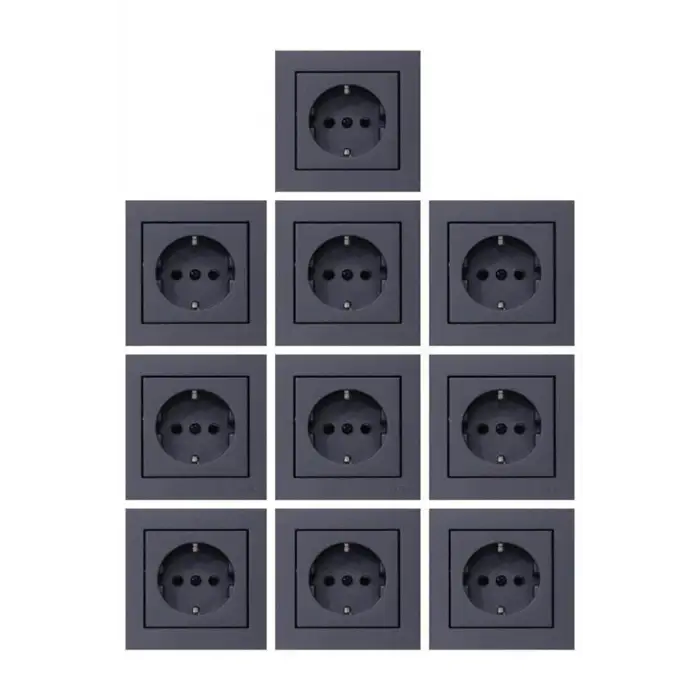 OVİVO Füme Grano Topraklı Priz 10 Adet