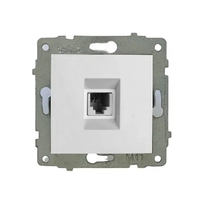 Ovivo Grano Beyaz Rj11 Nümeris Telefon Prizi (Çerçevesiz)