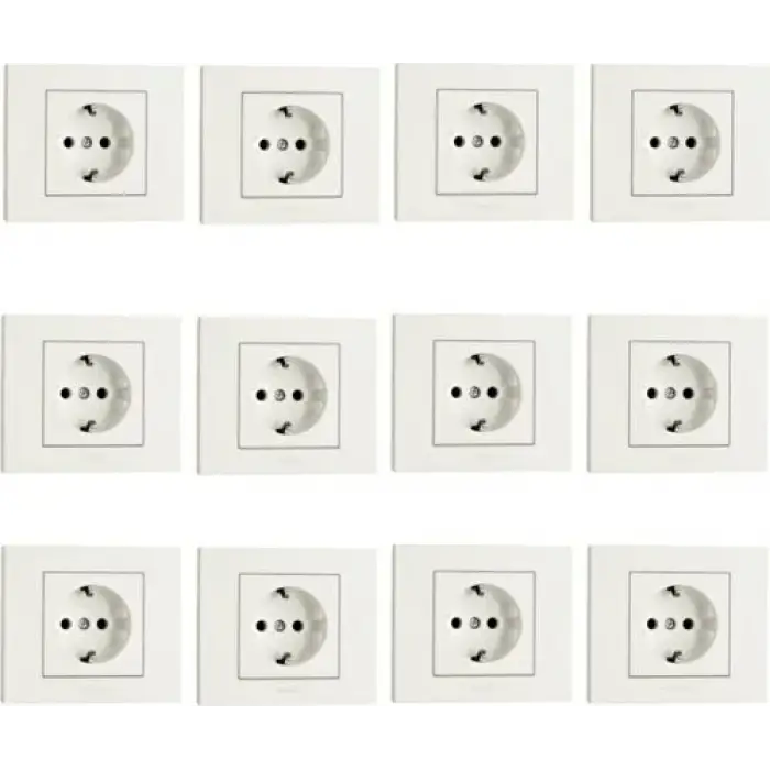 Ovivo Grano Beyaz Topraklı Priz Çerçeveli 12 ADET