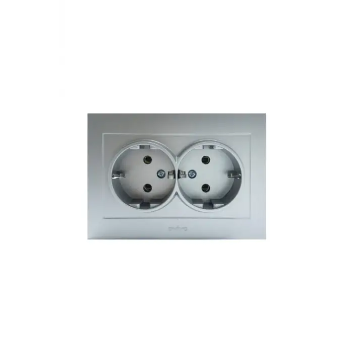 Ovivo Grano Gümüş İkili Topraklı Priz